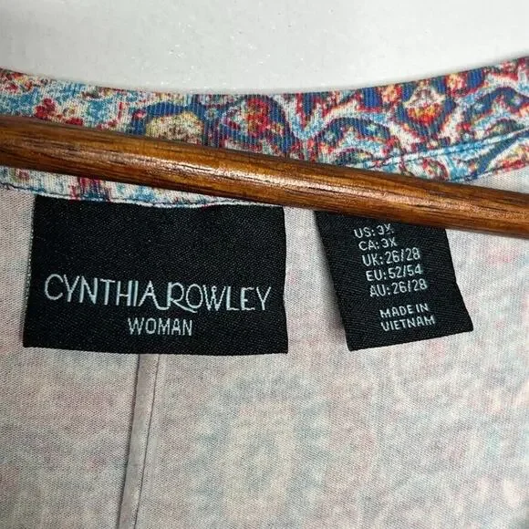 Cynthia Rowley Women's Plus Size Paisley Print Swing Dress Size 3X Boho NEW - Picture 3 of 8